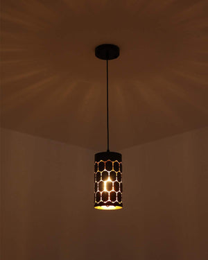 Black cylindrical pendant light mini industrial hanging lighting fixture