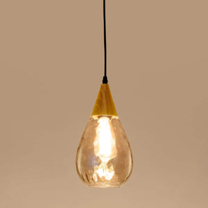 Simplicity pendant light with teardrop glass shade contemporary hanging lamp