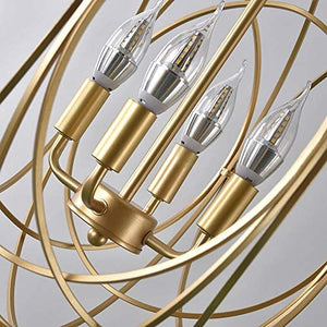 3/4 lights Chandelier Pendant Light in Gold Sphere