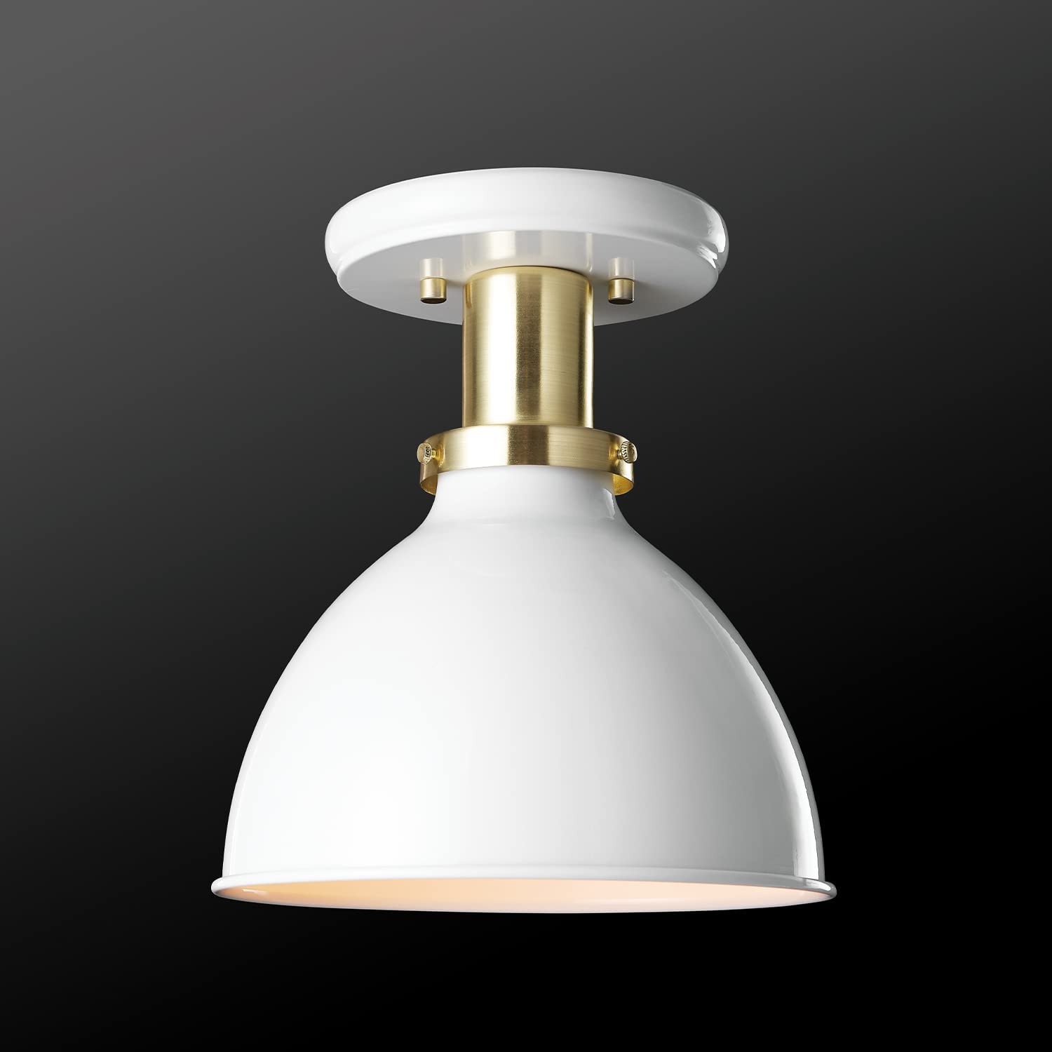 Simplicity Semi-Flush Mount Ceiling Light white glass ceiling lamp with gold finish