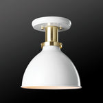 Simplicity Semi-Flush Mount Ceiling Light white glass ceiling lamp with gold finish