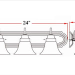 3 light vanity mirror industrial wall sconce