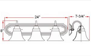 3 light vanity mirror industrial wall sconce