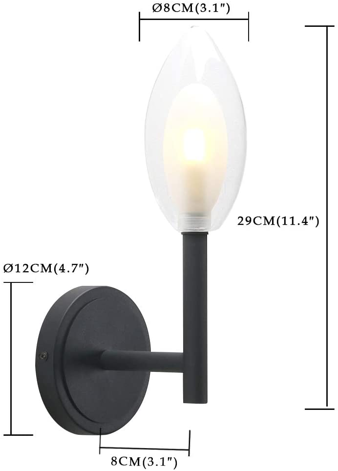2 pack industrial wall sconce farmhouse black wall lamp