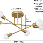 6 light sputnik ceiling chandelier modern ceiling lamp fixture