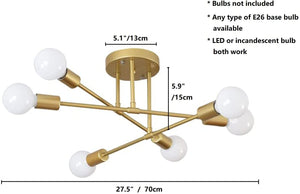 6 light sputnik ceiling chandelier modern ceiling lamp fixture