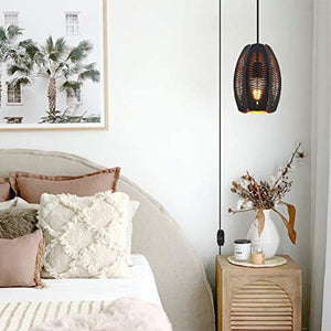 Pendant Light Cage Ceiling Lamp in Black and Gold
