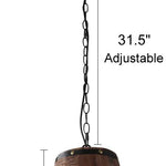 Industrial wine barrel wooden pendant light