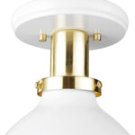Simplicity Semi-Flush Mount Ceiling Light white glass ceiling lamp with gold finish
