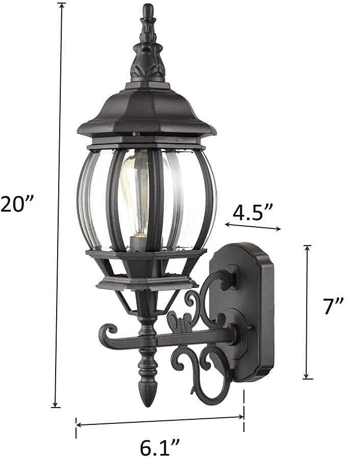 2 pack outdoor wall lantern matte black wall sconce