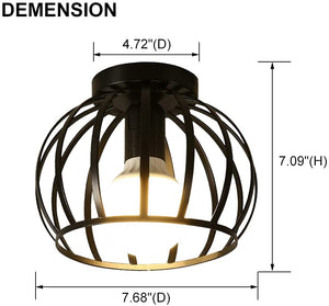 2 pack modern semi-flush mount ceiling light fixture cage flush mount light fixture