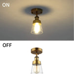 Mini Semi Flush Mount Ceiling Light antique gold ceiling light fixture with glass shade
