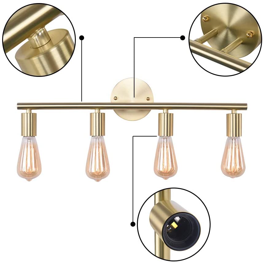 4 light wall light fixture gold vanity marrow wall sconce
