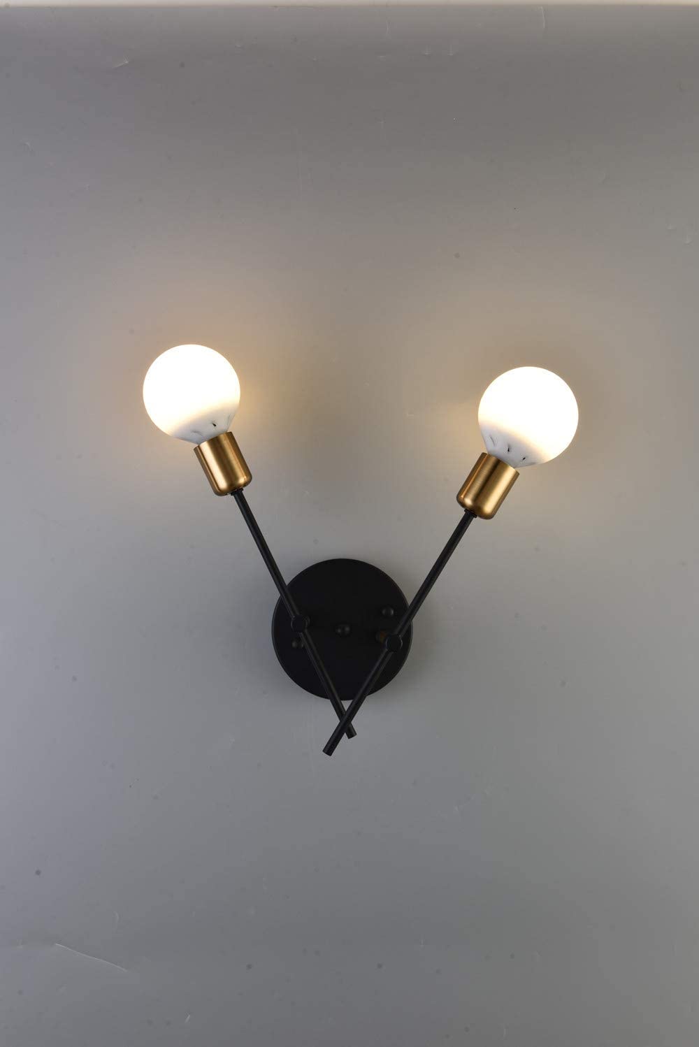 2 light modern wall sconce black industrial wall lighting fixture