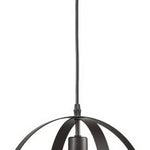 Vintage industrial spherical pendant light fixture with black color