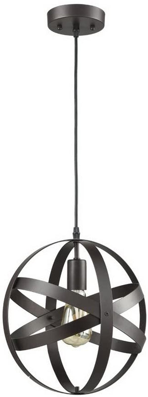 Vintage industrial spherical pendant light fixture with black color