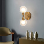 2 light globe glass wall sconce modern gold wall lamp