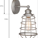 Industrial Galvanized cage wall sconce light