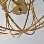 3/4 lights Chandelier Pendant Light in Gold Sphere
