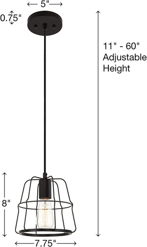 Industrial farmhouse mini  cage pendant light black hanging lamp