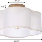 4 light semi flush mount ceiling lamp white fabric ceiling light