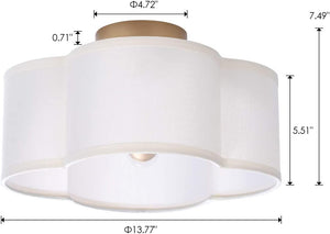 4 light semi flush mount ceiling lamp white fabric ceiling light