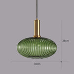 Modern green glass pendant light LED mini hanging lamp