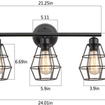 3 light wall case light fixture antique industrial cage wall sconce