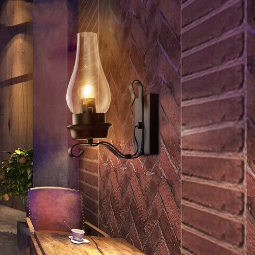 Rustic nordic wall sconce vintage glass wall lantern
