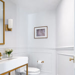 2 pack Cylinder Glasswall light fixture modern brass vanity light