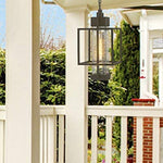 1 light handing Lantern Porch light in Black finish with bubble glass lamp shade