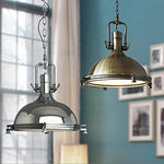 Vintage industrial barn warehouse frosted diffuser pendant light, dome pendant lamp with chrome color