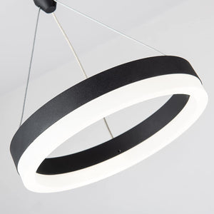 Black modern led pendant lights, ring adjustable hanging ceiling lights