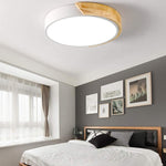 Modern LED Ceiling Light Wood style circle flush mount ceiling lamp