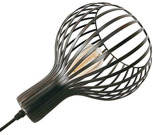 Black wire cage plug in pendant light with On/Off Switch