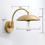 Gold arm wall light fixture retron wall lighting sconce