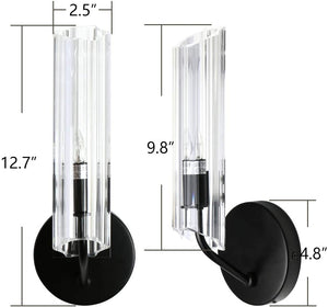 Modern 1 light wall fixture with glass shade black wall sconce for hallway