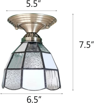 Tiffany style semi-flush mount ceiling light fixture stained glass ceiling lamp