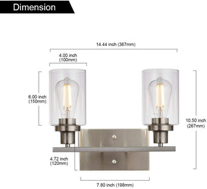 4 light modern vanity wall light fixture with clear glass shade