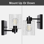 Black black bathroom vanity light bubbled glass wall light fixtures