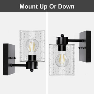 Black black bathroom vanity light bubbled glass wall light fixtures