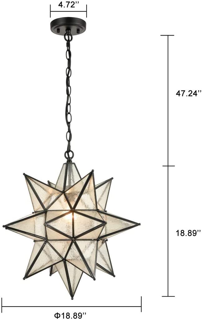 Movarian pendant light vintage star pendant lamp with black finish