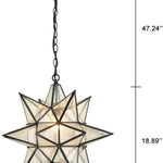 Movarian pendant light vintage star pendant lamp with black finish