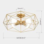 4 light cage ceiling light fixture globe semi flush mount ceiling lamp
