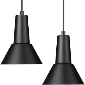 2 pack black hanging pendant light industrial ceiling pendant