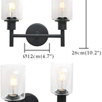 2 light black wall sconce light industrial vanity glass wall lamp