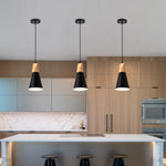 Wooden pendent lights in kitchen island black mini hanging light fixture