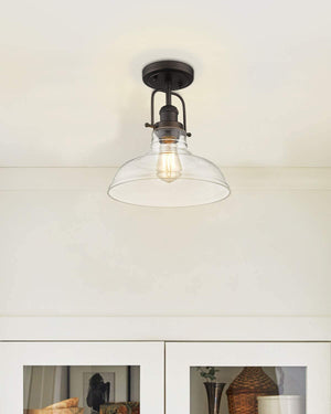 Farmhouse semi flush mount ceiling light glass close to Ceilng lighting fixture