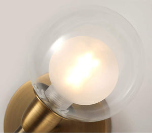 2 light globe glass wall sconce modern gold wall lamp