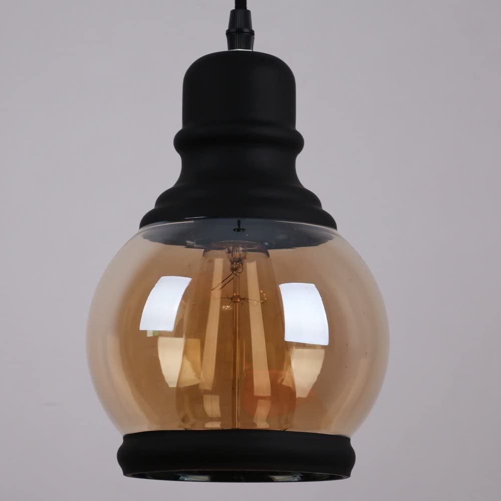 Mason Jar glass black painted pendant lamp light